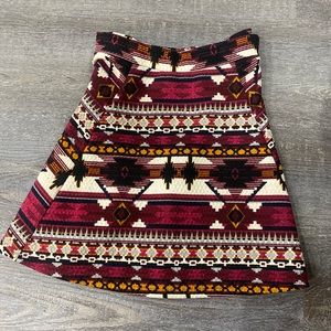 Red, white, black tribal print skirt! ❤️🖤